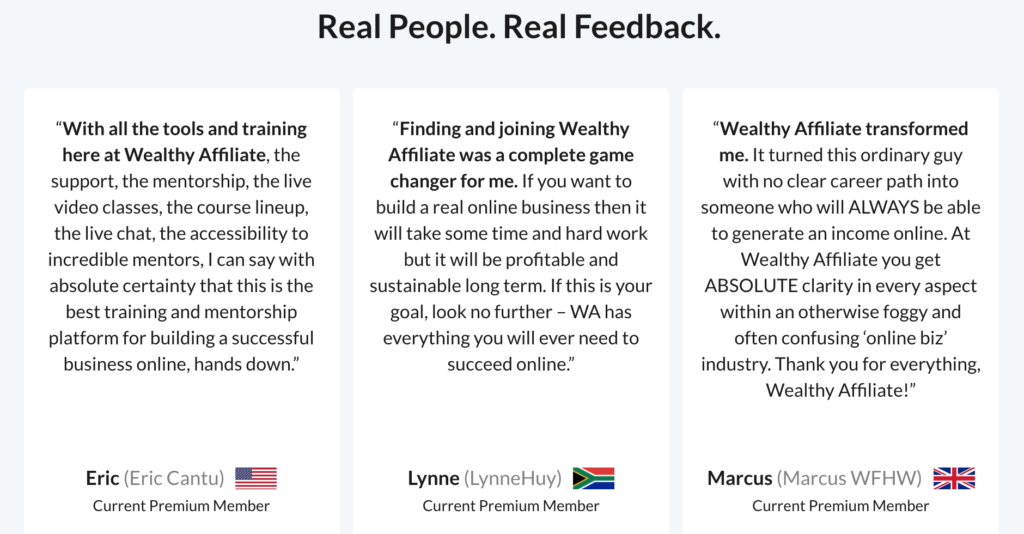 Wealthy Affiliate Feedback