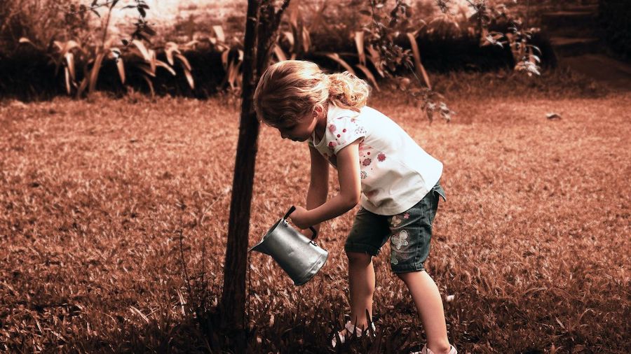 Budgeting Biblically 10 Tips for Managing Your Money God's Way - Secured Profits (on photo: girl watering tree)
